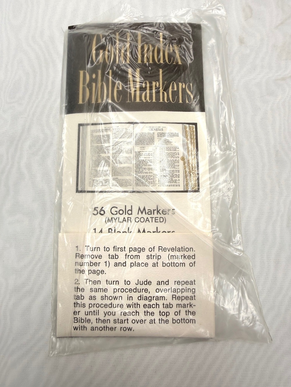 1978 Insta-TAB Gold Index Bible Markers 56 Gold 14 Blank